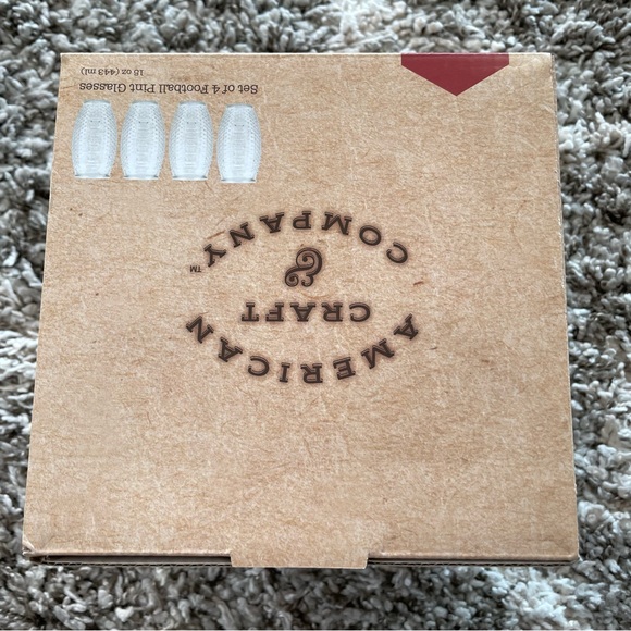 American Craft & Company Set of 4 Football Pint Glasses - Picture 3 of 6